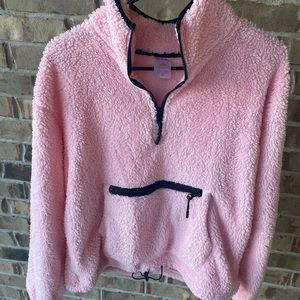 Pink faux fur pullover